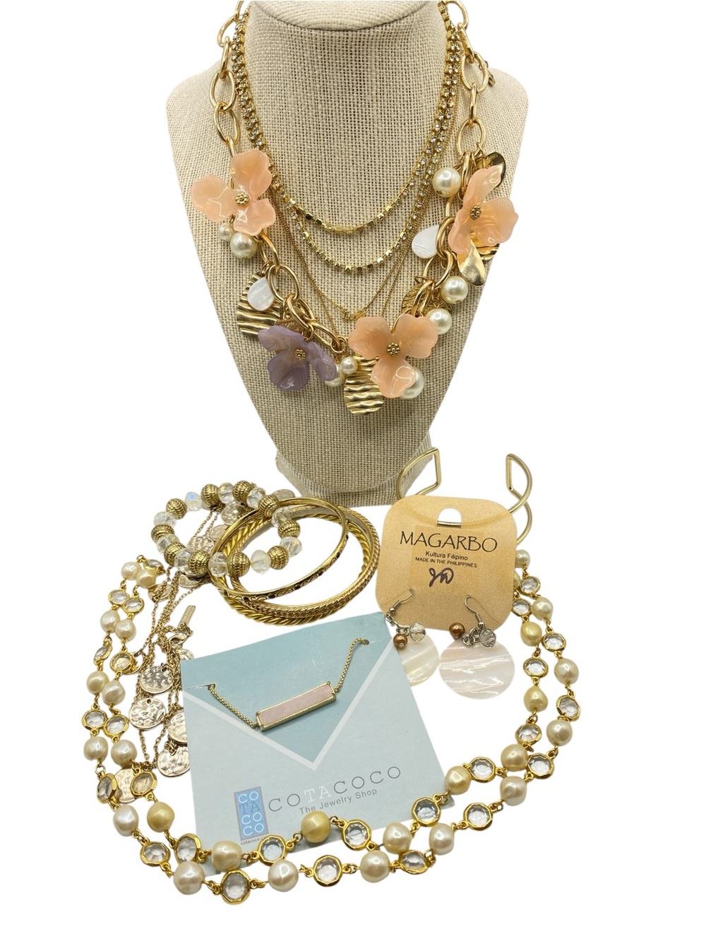 Bundle Gold Tone Glam Soft Girl Statement Jewelry Wearable